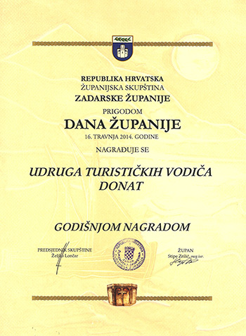 Godišnja nagrada Županije UTVZD iz 2014